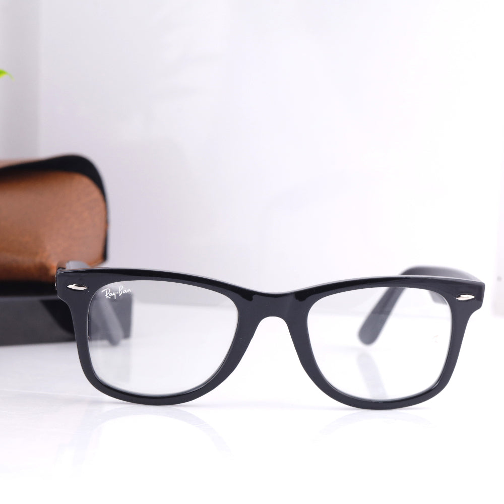 JUO INDIA Classic Square 214O sunglasses – black shining frame with clear lens